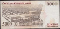 7.Emisyon 5 000 000 Lira H20 500947 Çok Temiz