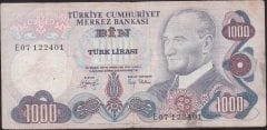 6.Emisyon 2.Tertip 1000 Lira E07 122401 Temiz +