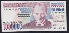 7.Emisyon 1.Tertip 1 000 000 Lira B49 406878 Çilaltı Çil