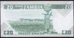 Zambia 20 Kwacha 1980 Çilaltı Çil Pick 27e
