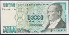 7.Emisyon 2.Tertip 50000 Lira K42 347234 Çilaltı Çil