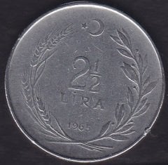 1965 Yılı 2.5 Lira Ters