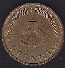 Almanya 5 Pfennig 1991 G