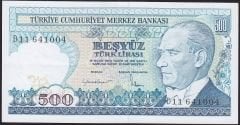 7.Emisyon 2.Tertip 500 Lira D11 641004 Çok Çok Temiz+