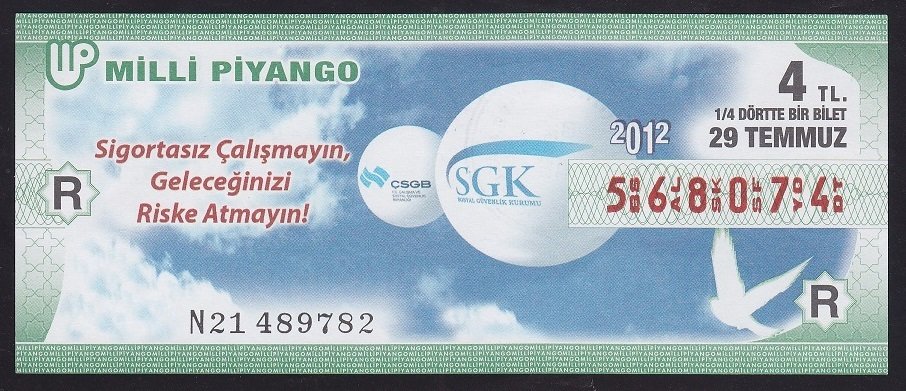 2012 29 TEMMUZ ÇEYREK BİLET- SGK