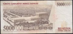 7.Emisyon 5 000 000 Lira H14 232320 Çok Temiz+