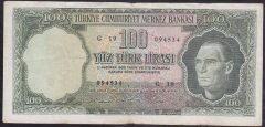 5.EMİSYON 6.TERTİP 100 LİRA G19 094534 ÇOK TEMİZ