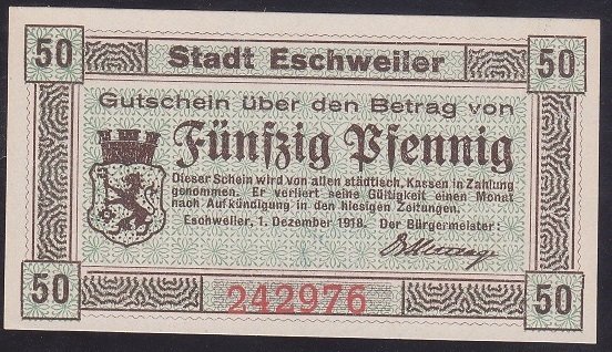 ALMANYA 50 PFENNİNG NOTGELD 1918 ÇİL