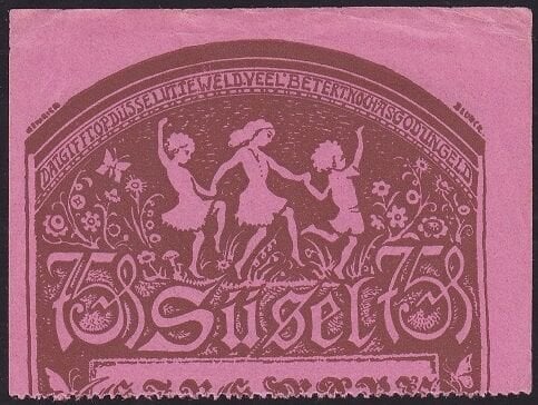 Almanya 75 Pfennig Notgeld 1920 Çilaltı Çil