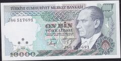 7.Emisyon 4.Tertip 10000 Lira J86 517691 Çilaltı