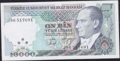 7.Emisyon 4.Tertip 10000 Lira J86 517691 Çilaltı