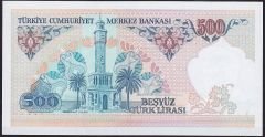 7.Emisyon 2.Tertip 500 Lira D19 101993 Çil