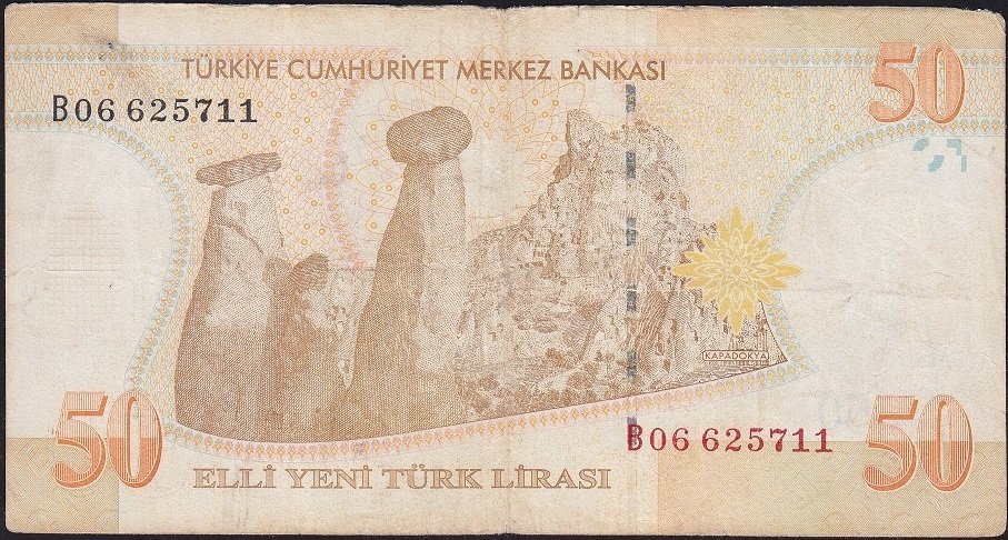 8.Emisyon 50 YTL B06 625711 Çok Temiz