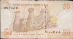 8.Emisyon 50 YTL B06 625711 Çok Temiz