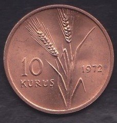 1972 YILI 10 KURUŞ  FAO ÇİLALTI ÇİL