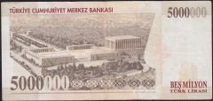 7.Emisyon 5 000 000 Lira H12 121625 Çok Temiz+