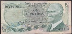 6.EMİSYON 1.TERTİP 10 LİRA D17 028818 ÇOK TEMİZ