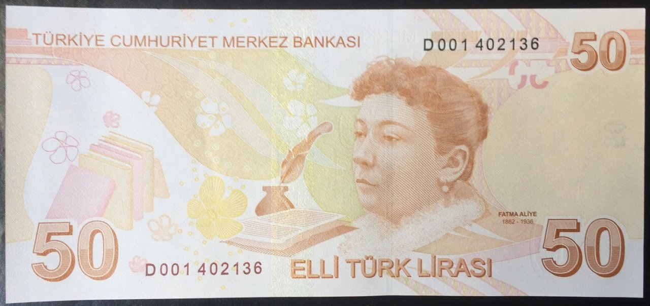 9.Emisyon 4.Tertip 50 Lira D001 4021XX Çilaltı Çil ( Deste Ezikleri var )
