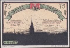 Almanya 75 Pfennig Notgeld 1921 Çil Filigranlı