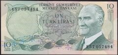 6.Emisyon 2.Tertip 10 Lira K57 057484 Çilaltı ( Ortada kat yok )