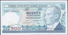 7.Emisyon 2.Tertip 500 Lira D25 342023 Çil