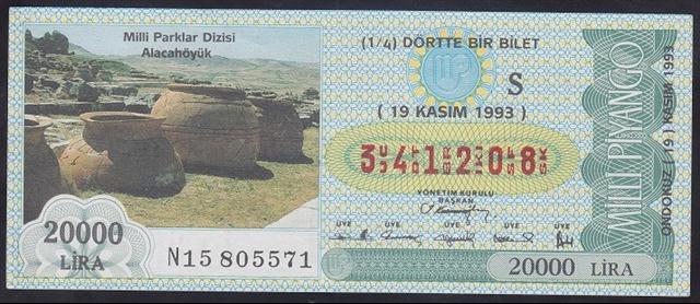 1993 19 KASIM ÇEYREK BİLET S SERİSİ