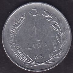 1967 Yılı 1 Lira ( Ters )
