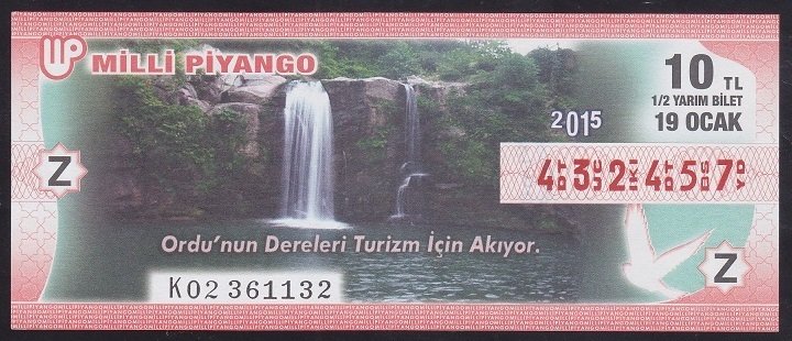 2015 19 OCAK YARIM BİLET - Z SERİSİ