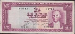 5.EMİSYON 1.TERTİP 2.5 LİRA E6 93739 ÇOK TEMİZ ( KISMİ DÜZELTME VAR ) eski para mezat