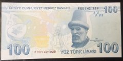 9.Emisyon 100 Lira 4.Tertip F001 4219XX Çil