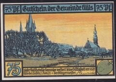 Almanya 75 Pfennig Notgeld 1921 Çil
