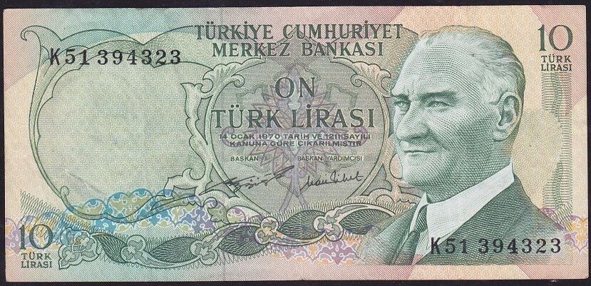 6.Emisyon 2.Tertip 10 Lira K51 394323 Çok Temiz+