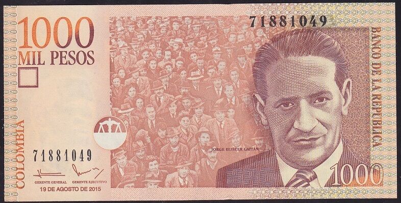 Kolombiya 1000 Pesos 2015 Çilaltı