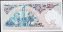7.Emisyon 2.Tertip 500 Lira D30 784380 Çil