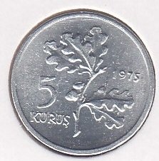 1975 YILI 5 KURUŞ  FAO ÇİL AİLE PLANLAMASI HERKESE YİYECEK