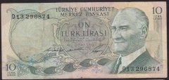 6.EMİSYON 1.TERTİP 10 LİRA D13 296874 ÇOK TEMİZ