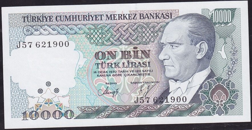 7.Emisyon 4.Tertip 10000 Lira J57 621900 Çilaltı