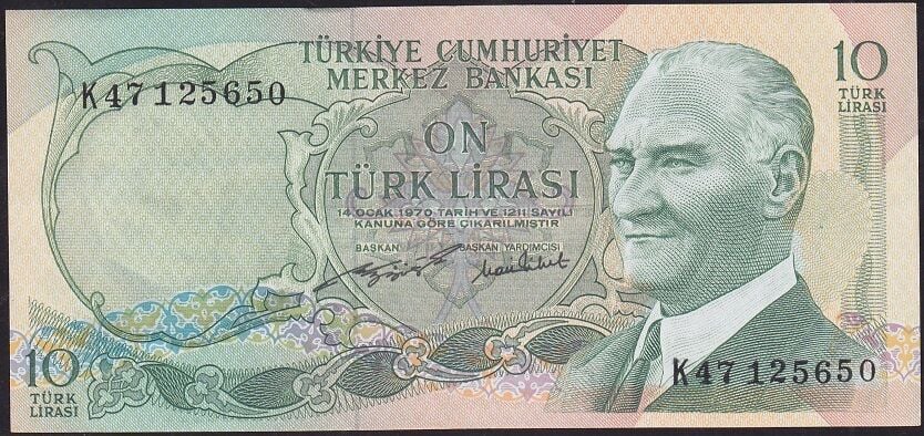 6.Emisyon 2.Tertip 10 Lira K47 125650 Çilaltı