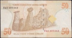 8.Emisyon 50 YTL B45 307263 Çok Temiz