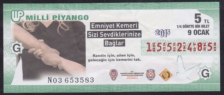 2015 9 OCAK ÇEYREK BİLET - G SERİSİ