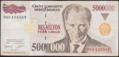 7.Emisyon 5 000 000 Lira H08 155567  Çok Temiz
