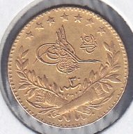 1293 / 30 ABDULHAMİD 25 KURUŞ ALTIN ( 1.8 Gram ) eski para mezat