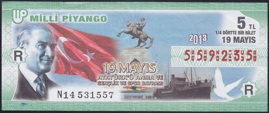 2013 19 MAYIS ÇEYREK BİLET R SERİSİ