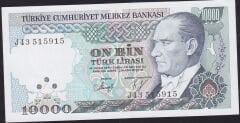 7.Emisyon 4.Tertip 10000 Lira J43 515915 Çil