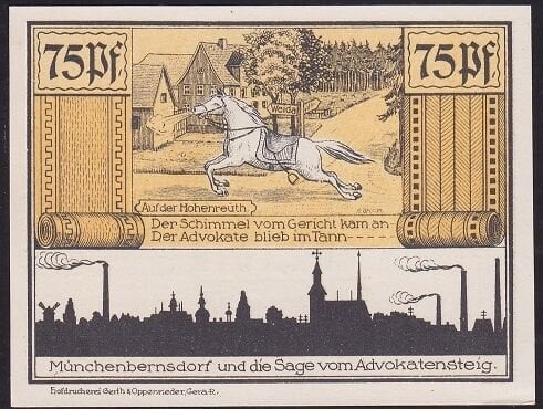 Almanya 75 Pfennig Notgeld 1921 Çil