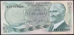 6.Emisyon 2.Tertip 10 Lira K42 095806 Çilaltı Çil