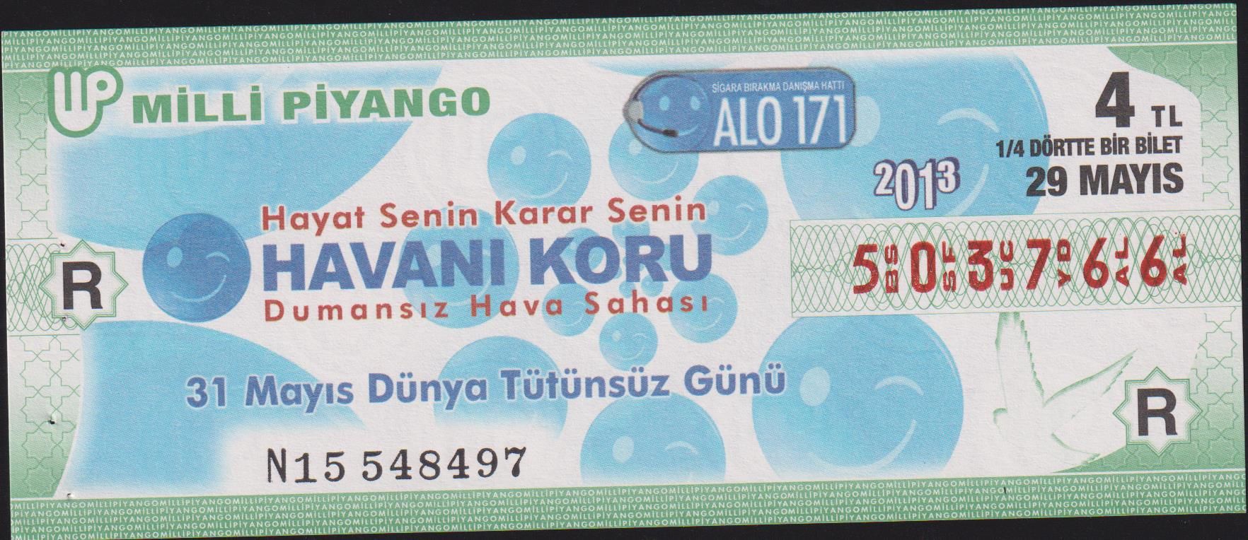 2013 29 Mayıs  Çeyrek Bilet - R Serisi