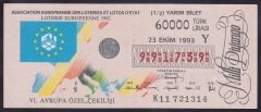 1993 23 EKİM YARIM BİLET Y SERİSİ