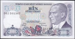 7.Emisyon 2.Tertip 1000 Lira G62 501367 Çil