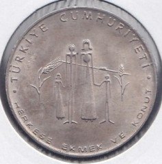 1977 YILI 50 LİRA FAO  HATIRA GÜMÜŞ ÇİLALTI ÇİL